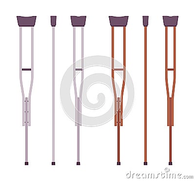 Axillary crutches set Vector Illustration