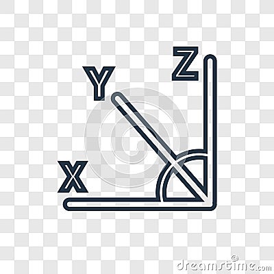 Axis concept vector linear icon isolated on transparent background, Axis concept transparency logo in outline style Vector Illustration