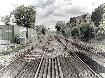 Axminster Railway Crossing Stock Photo