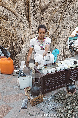 Ethiopian traditional Coffee ceremony, Aksum, Ethiopia Africa Editorial Stock Photo