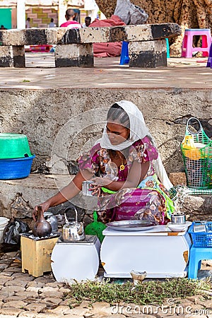 Ethiopian traditional Coffee ceremony, Aksum, Ethiopia Africa Editorial Stock Photo