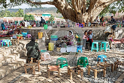 Ethiopian traditional Coffee ceremony, Aksum, Ethiopia Africa Editorial Stock Photo