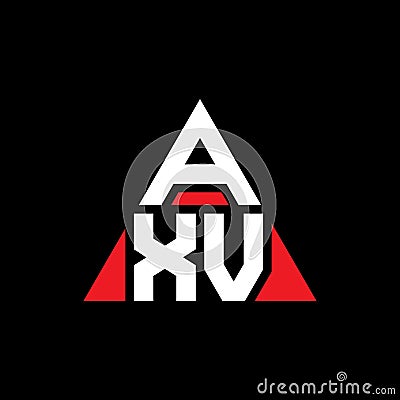 AXV triangle letter logo design with triangle shape. AXV triangle logo design monogram. AXV triangle vector logo template with red Vector Illustration