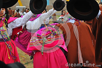 Ayacucho Peru traditional canaval dances and traditional clothes Editorial Stock Photo