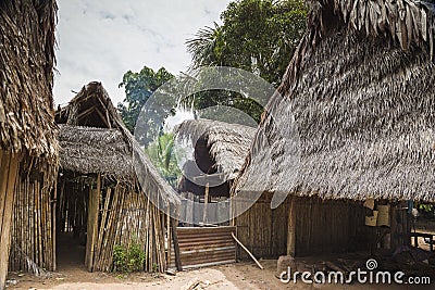 Indian hut for ayahuasca ceremonies Stock Photo