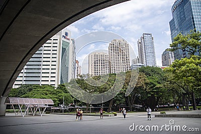 Ayala Triangle Gardens in Manila Editorial Stock Photo