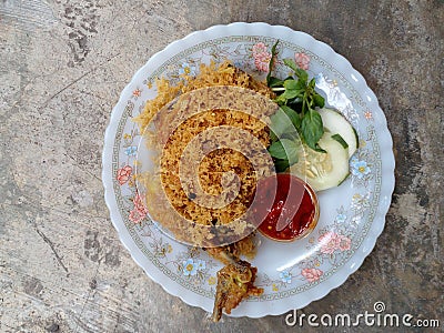 Ayam goreng kremes, one of the favorite foods in Indonesia. Stock Photo