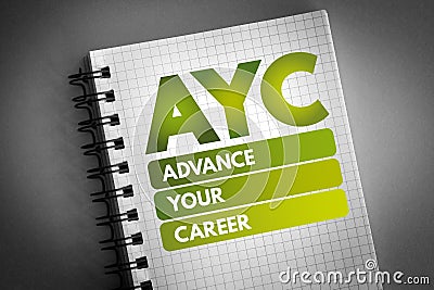 AYC - Advance Your Career acronym Stock Photo
