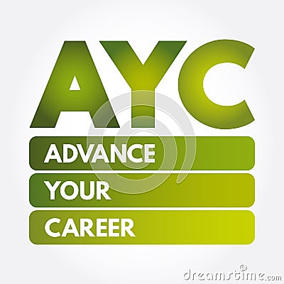 AYC - Advance Your Career acronym Stock Photo