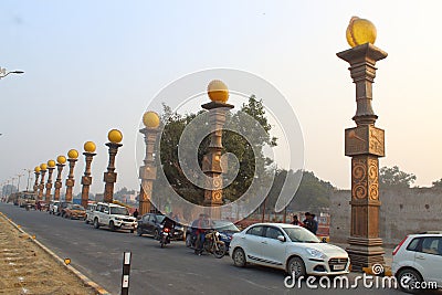 Worship Road (Bhakti Path), Ayodhya, Uttar Pradesh, India Editorial Stock Photo