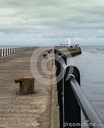 Ayre harbour lighthouse Stock Photo