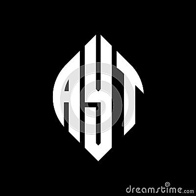 AYT circle letter logo design with circle and ellipse shape. AYT ellipse letters with typographic style. The three initials form a Vector Illustration
