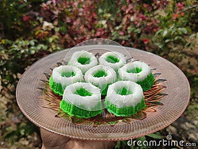 Ayu princess cake with pandan flavor Stock Photo