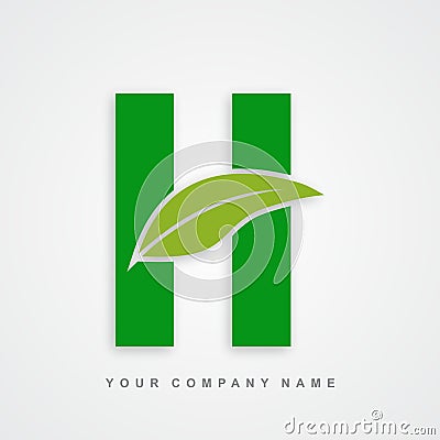 Ayurveda , environment or organic logo letter h Vector Illustration