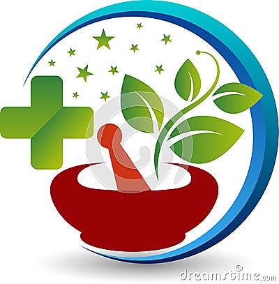 Ayurveda herbal logo Stock Photo