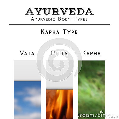 Ayurveda vector illustration. Ayurvedic body types. Vector Illustration