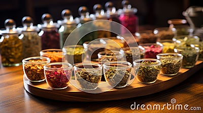 Ayurvedic herbal teas and wellness infusions Stock Photo