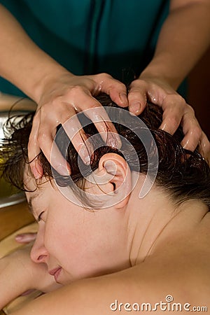 Ayurvedic oil massage Stock Photo