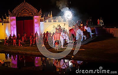 Ayutthaya Ligth & Sound Presentation 2012 Editorial Stock Photo