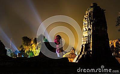 Ayutthaya Ligth & Sound Presentation 2012 Editorial Stock Photo