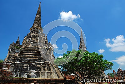 Ayutthaya ruins, buddhist temple Stock Photo