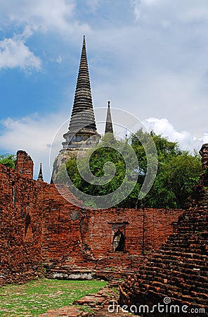 Ayutthaya ruins, buddhist temple Stock Photo