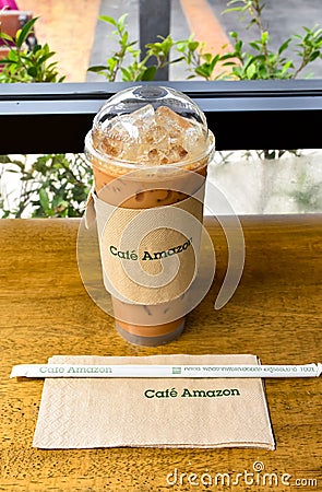 Iced Coffee at Amazon Cafe Editorial Stock Photo