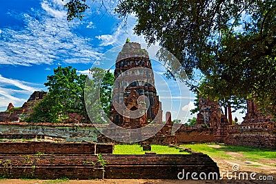 Ayutthaya, Thailand; July 3st 2018: Wat Mahathat in Ayutthaya Historical Park Editorial Stock Photo