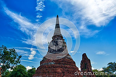 Ayutthaya, Thailand; July 3st 2018: Wat Mahathat in Ayutthaya Historical Park Stock Photo