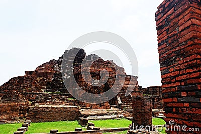 AYUTTHAYA, THAILAND many Tourists from around the world in wat chaiwattanaram, Thailand grand palace. Ayutthaya Thailand. Ayutthay Stock Photo