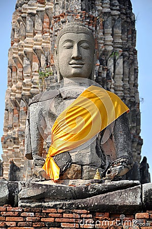 Ayutthaya, Thailand: Wat Chai Watthanaram Stock Photo