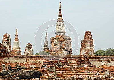 Ayutthaya - Wat Phra Sri Sanphet - Thailand Stock Photo