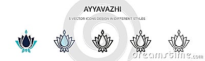 Ayyavazhi icon in filled, thin line, outline and stroke style. Vector illustration of two colored and black ayyavazhi vector icons Vector Illustration