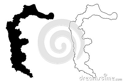 Azad Kashmir map vector Vector Illustration