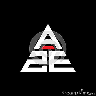 AZE triangle letter logo design with triangle shape. AZE triangle logo design monogram. AZE triangle vector logo template with red Vector Illustration