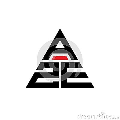 AZE triangle letter logo design with triangle shape. AZE triangle logo design monogram. AZE triangle vector logo template with red Vector Illustration