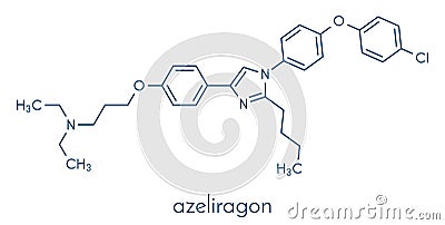 Azeliragon Alzheimer`s disease drug molecule. Skeletal formula. Vector Illustration
