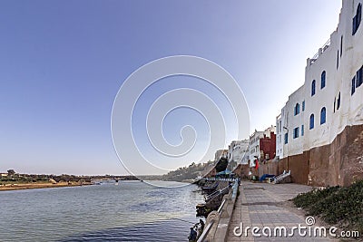 Azemmour, view from ancient fortress walls built in stone and adobe Stock Photo