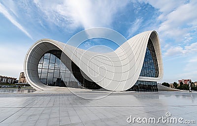 Azerbaijan Baku, Heydar aliyev center Editorial Stock Photo