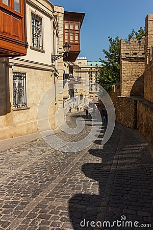 Azerbaijan, Baku, Icheri Sheher streets of the old city Editorial Stock Photo