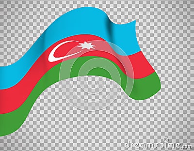 Azerbaijan flag on transparent background Vector Illustration