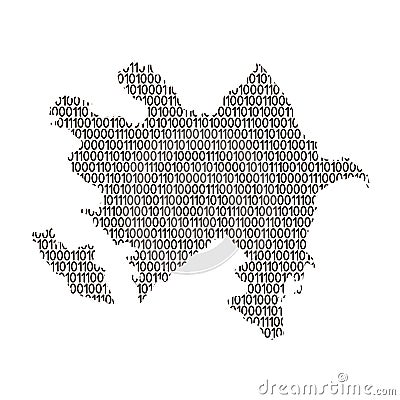 Azerbaijan map abstract schematic from black ones and zeros binary digital code. Vector illustration. Cartoon Illustration