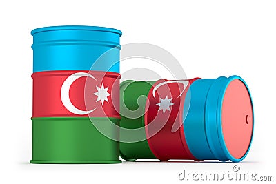 Azerbaijan oil barrel. styled flag barrels isolated on white background Stock Photo