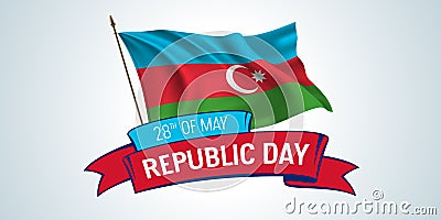 Azerbaijan republic day greeting card, banner with template text vector illustration Vector Illustration