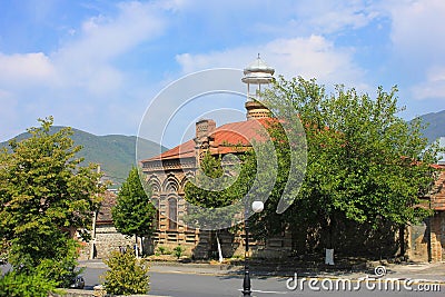 Azerbaijan. Sheki city. Beautiful old town houses Editorial Stock Photo