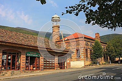 Azerbaijan. Sheki city. Beautiful old town houses Editorial Stock Photo