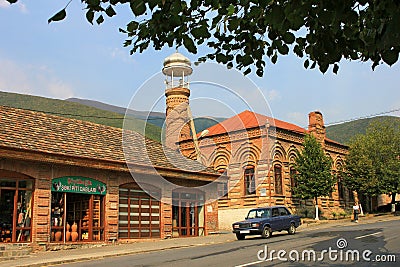 Azerbaijan. Sheki city. Beautiful old town houses Editorial Stock Photo