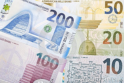 Azerbaijani Manat a business background Stock Photo