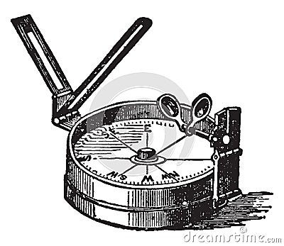 Azimuth Compass, vintage illustration Vector Illustration