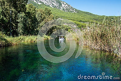 Azmak River in Akyaka District in Ula, Mugla, Turkey. Editorial Stock Photo